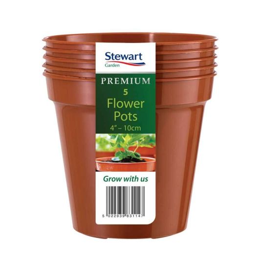 Flower Pot 10cm / 4" Pack Of 5 - Terracotta