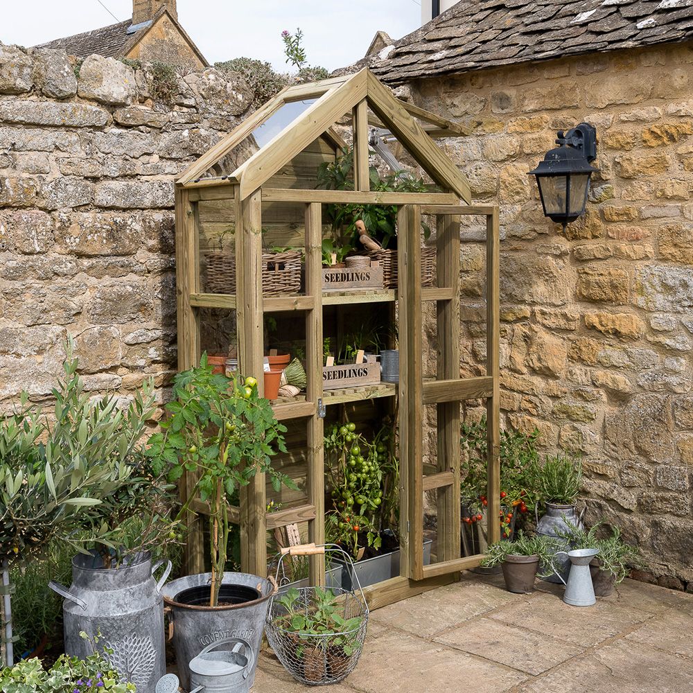 Forest Garden Georgian Wall Greenhouse with Auto Vent (Home Delivery)