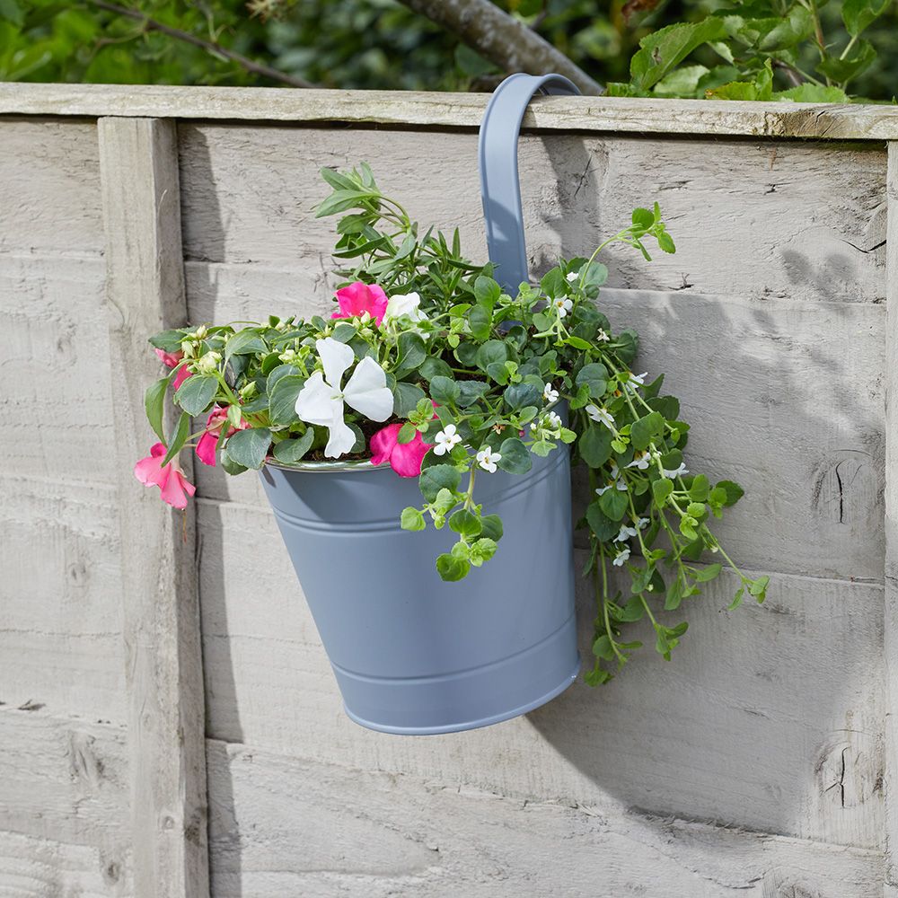 Smart Garden 6" Fence & Balcony Hanging Pot 3 Pack - Slate