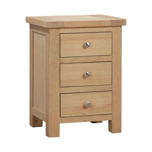 Somerby Oak Bedside Table with 3 drawers