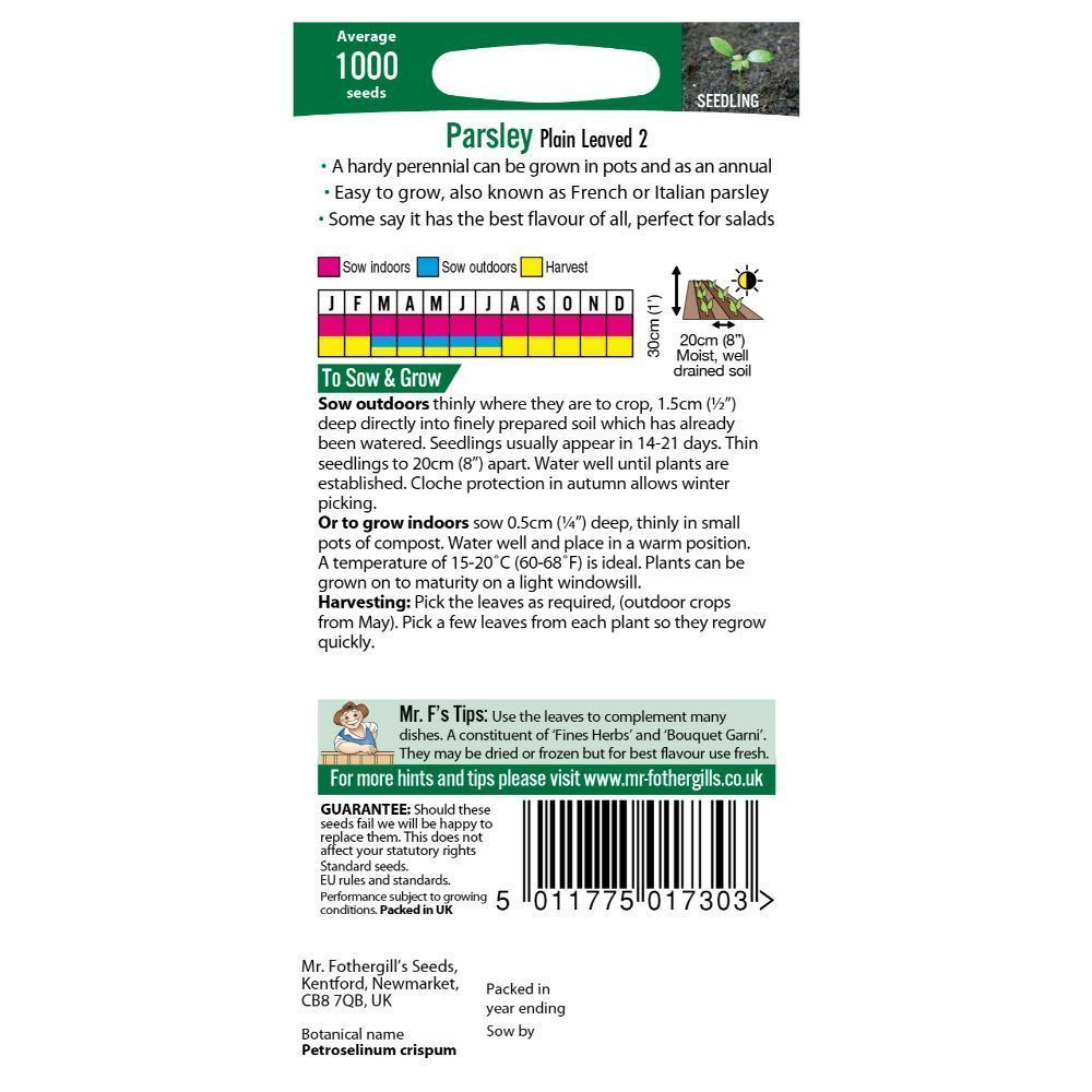 Mr Fothergill's Parsley Plain Leaved 2