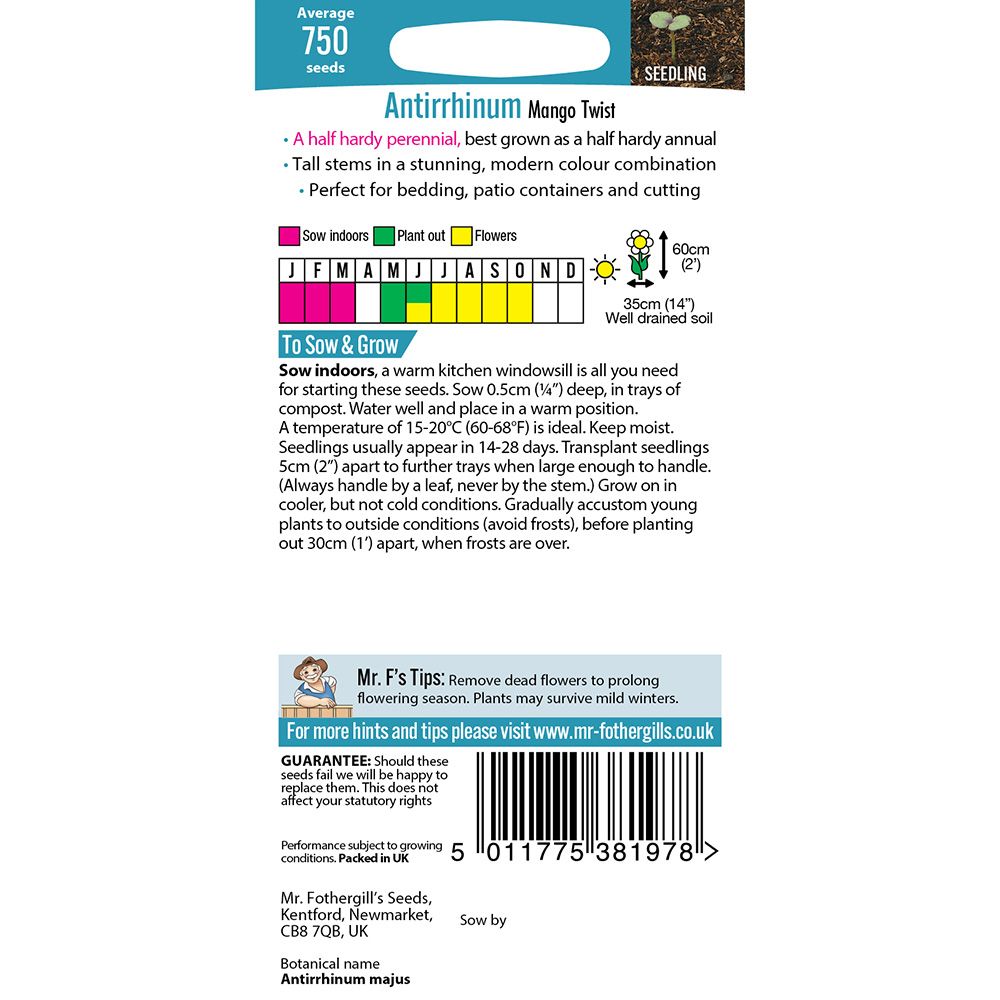 Mr Fothergill's Antirrhinum Mango Twist