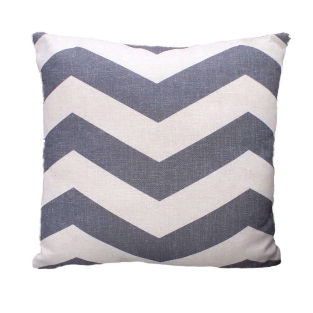 Chevron Grey and White Square Cushion 45 x 45cm