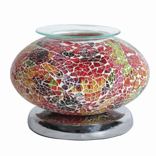 Touch Wax Melt Burner - Red Mosaic Ellipse