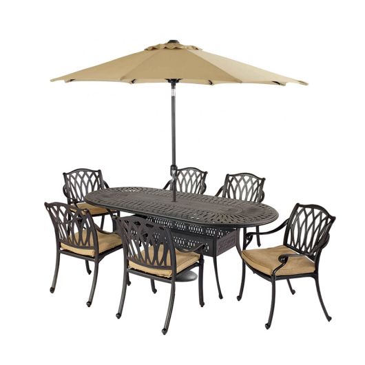 Hartman Florence 6 Seat Oval Set with 3m Parasol