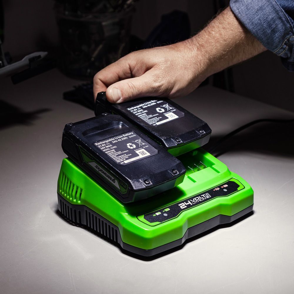 Greenworks 24V Dual Slot 2Ah Battery Charger