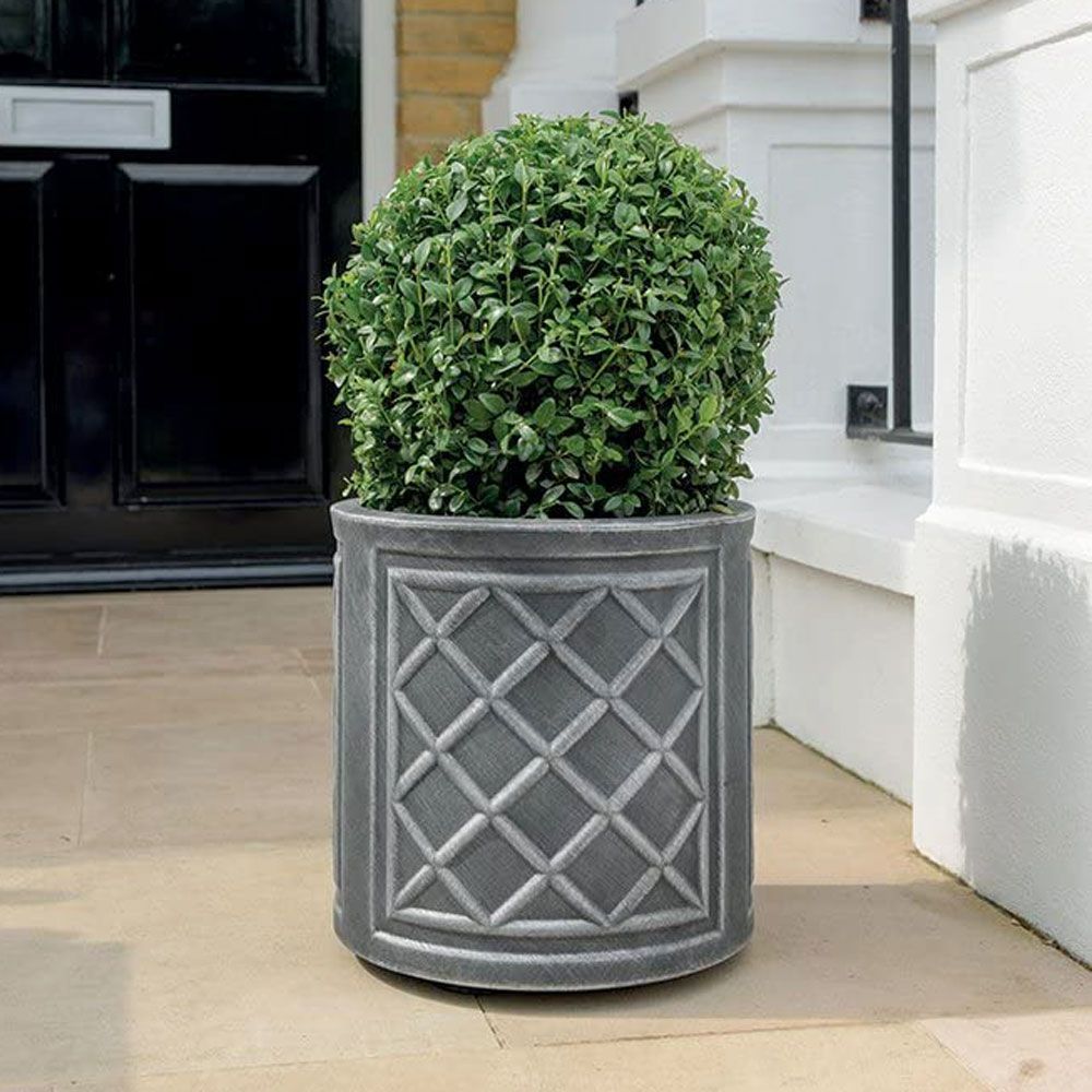 Lead Effect Round Planter 32cm