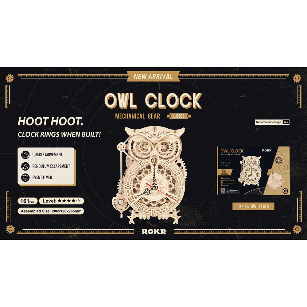 Robotime DIY Model Owl Clock