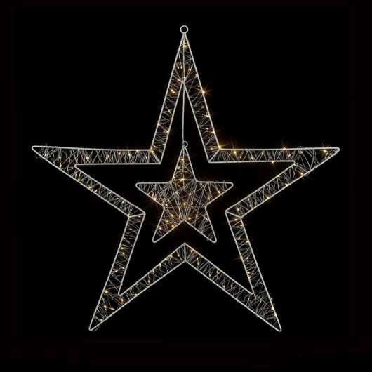 Premier White Double Wire Star With 140 Warm White LEDs