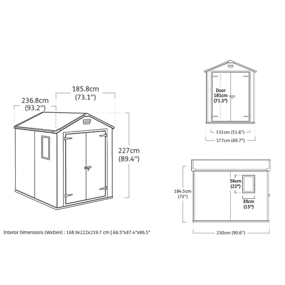 Keter Manor Shed 6x8ft - Grey