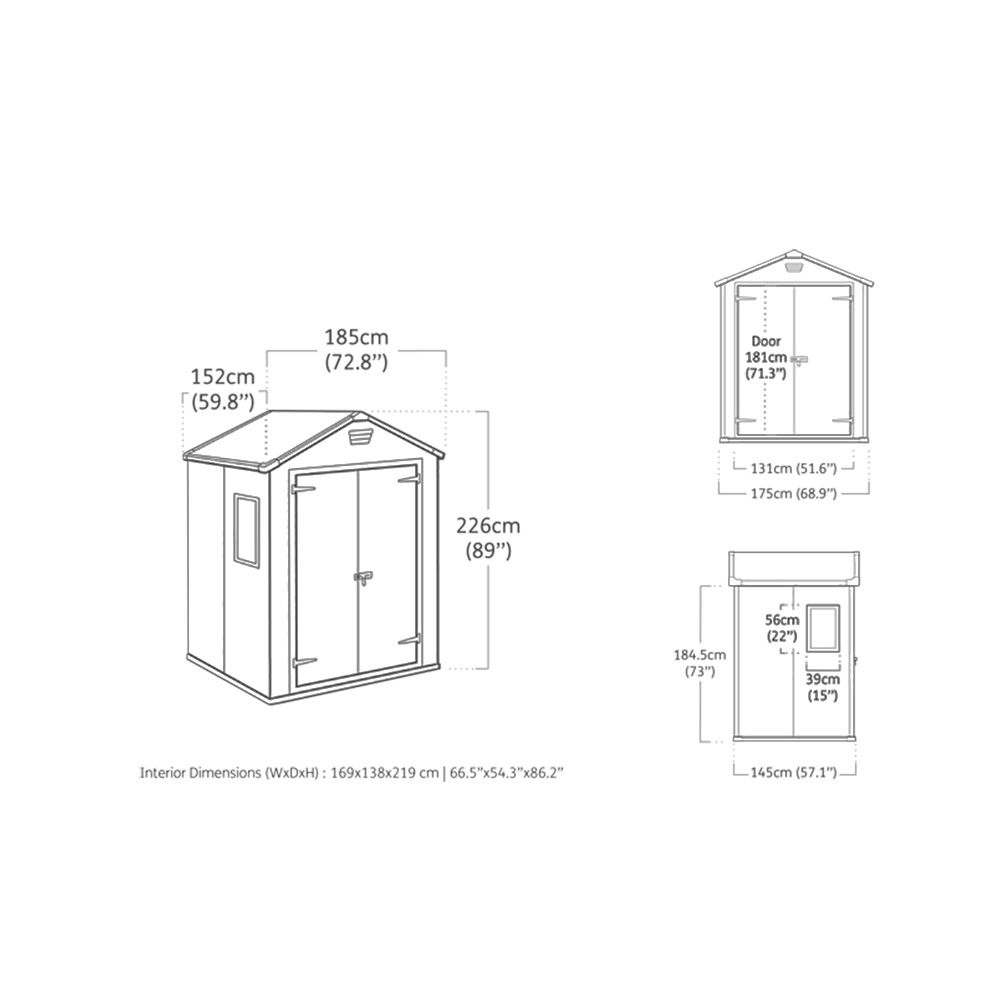 Keter Manor Shed 6x5ft Grey