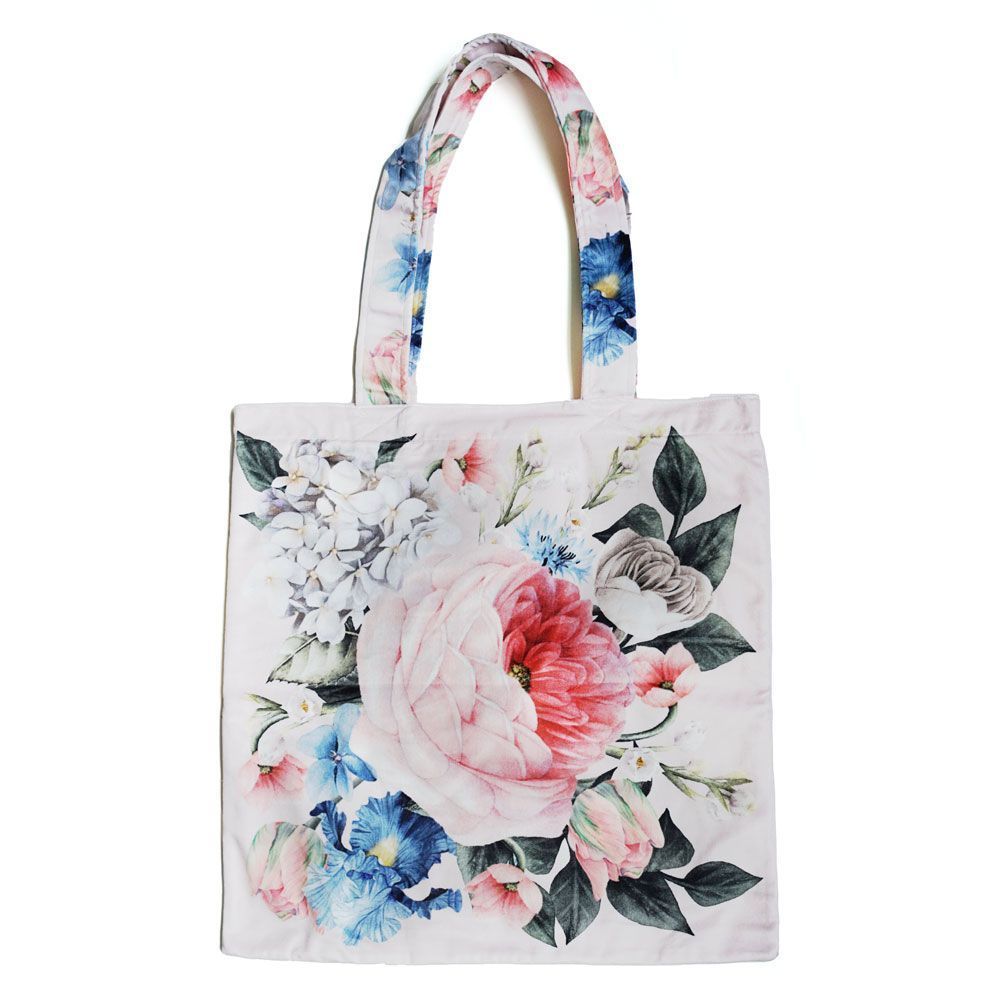 Floral Pink Peony Tote Bag