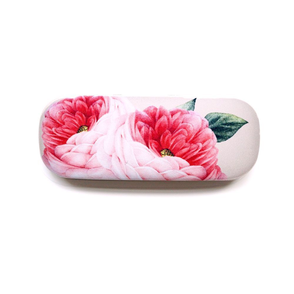 Floral Pink Peony Glasses Case