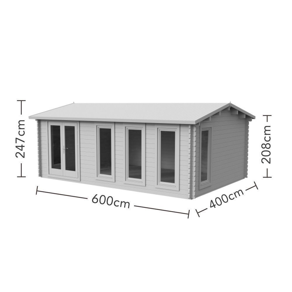 Blakedown 6m X 4m Log Cabin - Double Glazed Without Underlay (Direct Delivery)