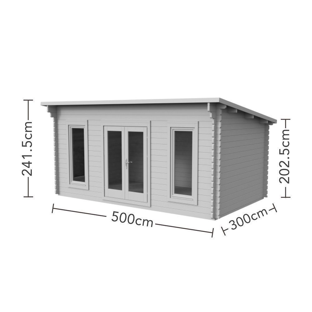 Elmley 5m X 3m Log Cabin - Double Glazed Without Underlay (Direct Delivery)