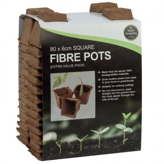 Garland 6cm Square Fibre Pots - 80 Pack